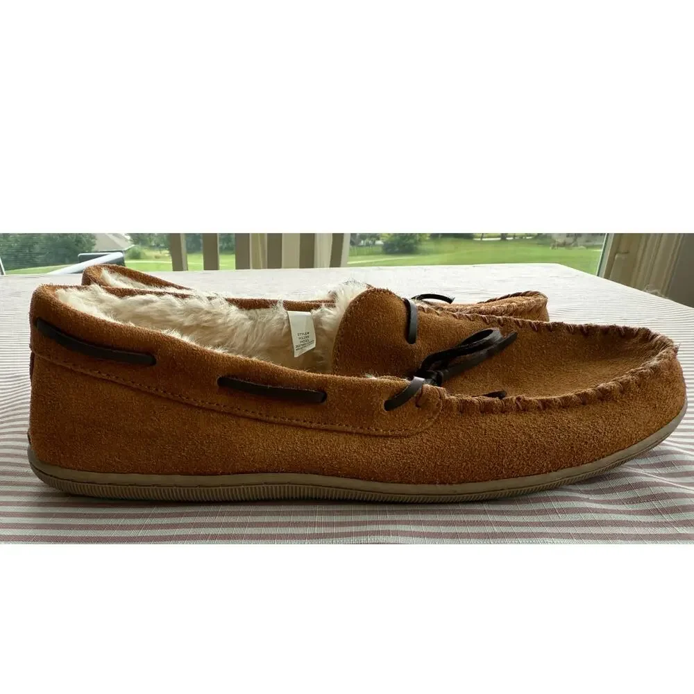 J. Crew Men's Brown Suede Moccasins Slippers Size 12 Casual